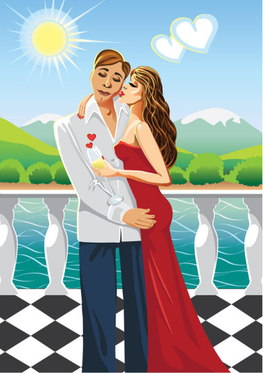 在性質(zhì)上接吻情侶男人和女人