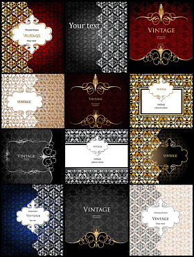 集复古风格化花卉背景