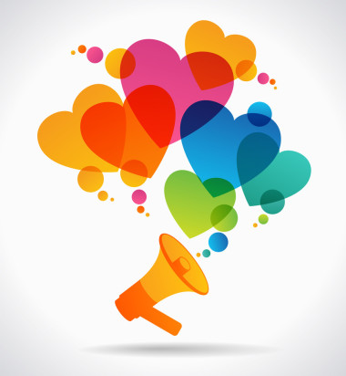 擴(kuò)音器和心圖標(biāo)圖片