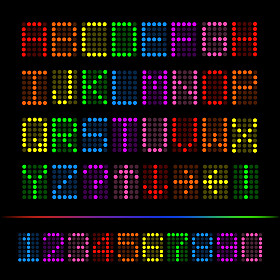 彩色数字字体插图
