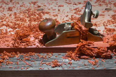 平面手動、 桃花心木鋸木屑