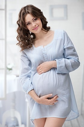 年轻的怀孕女人的画像