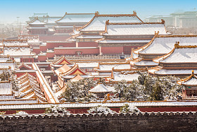 在冬季，北京，中国的紫禁城图片