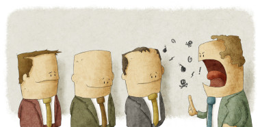 生氣的老板與員工