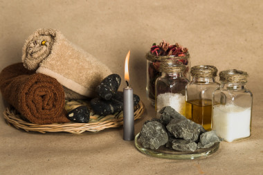 輕松的溫泉圖片