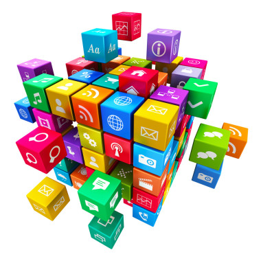 移動應用程序和媒體技術概念