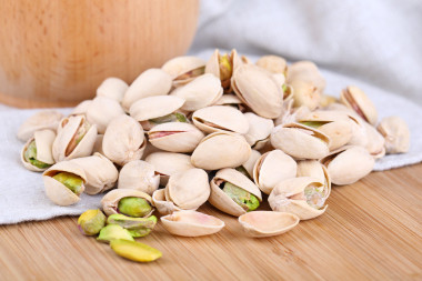 阿月渾子堅果對織物背景