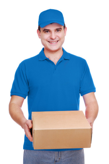 快递身着蓝色图片