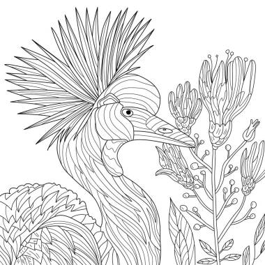 有花紋和異國情調(diào)的鳥的無縫隙質(zhì)感 