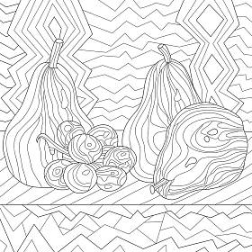 桌上食物、水果的彩色图片 