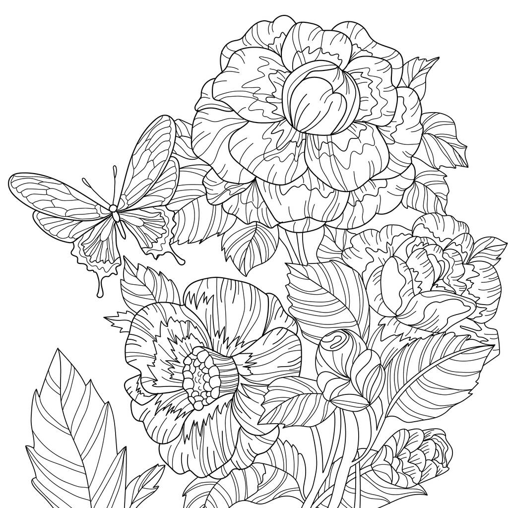 带花纹的黑色白色无缝线质感,花的彩色图解 