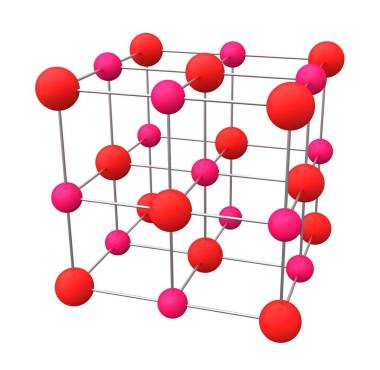 水晶結(jié)構(gòu)。氯酸鈉巖鹽。3D說明