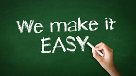 我们使它很容易粉笔的插图图片