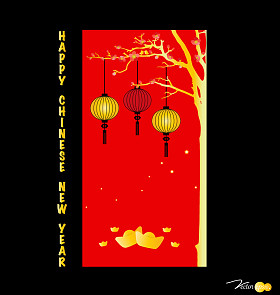 中国农历新年贺卡。矢量图.图片