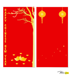中国农历新年贺卡。矢量图