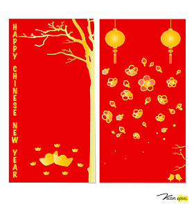 中国农历新年贺卡。矢量图