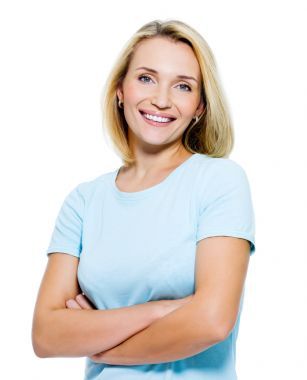 幸福微笑的女人照片