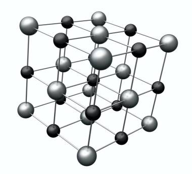 氯酸鈉巖鹽，鹵石，食鹽，晶體結構。Na Cl 。3D說明