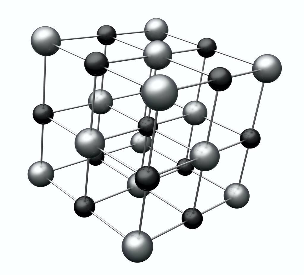 氯酸钠岩盐,卤石,食盐,晶体结构。Na Cl 。3D说明 氯酸钠岩盐,卤石,食盐,晶体结构。Na Cl 。3D说明