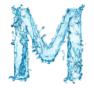 水濺到字母 m