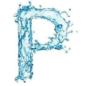 水溅到字母 p