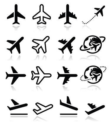 飛機，飛行，機場圖標(biāo)集
