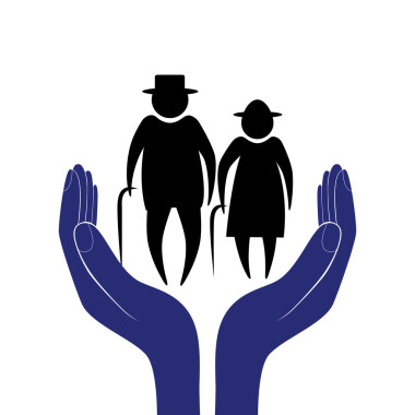 照顾老人矢量图片