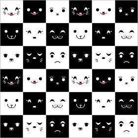 可爱回力卡通动物脸无缝模式