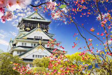 大阪城堡在大阪，日本.圖片