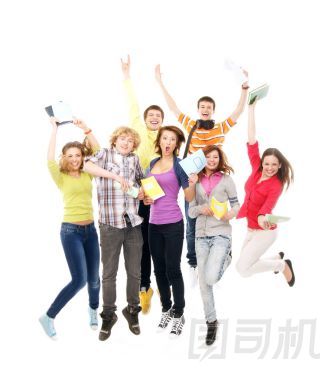 跳躍的快樂青少年