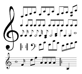 音乐的迹象。备注图片