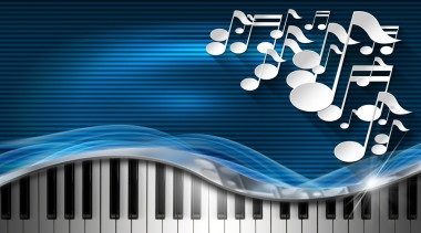 音樂(lè)藍(lán)色和金屬名片圖片