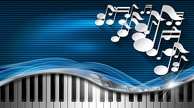 音乐蓝色和金属名片图片