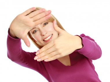 女人做框架標(biāo)志照片