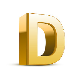 3d 金色字母 d图片