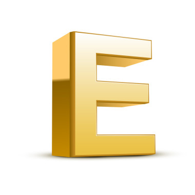 3d 金色字母 e