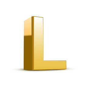 3d 金色字母 l照片
