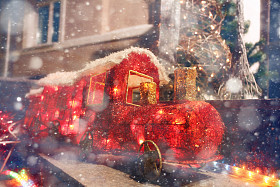 圣诞市火车图片