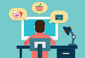 平的过程网络营销和电子商务的概念。客户订单产