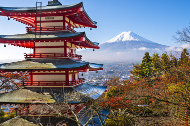 富士和寶塔圖片
