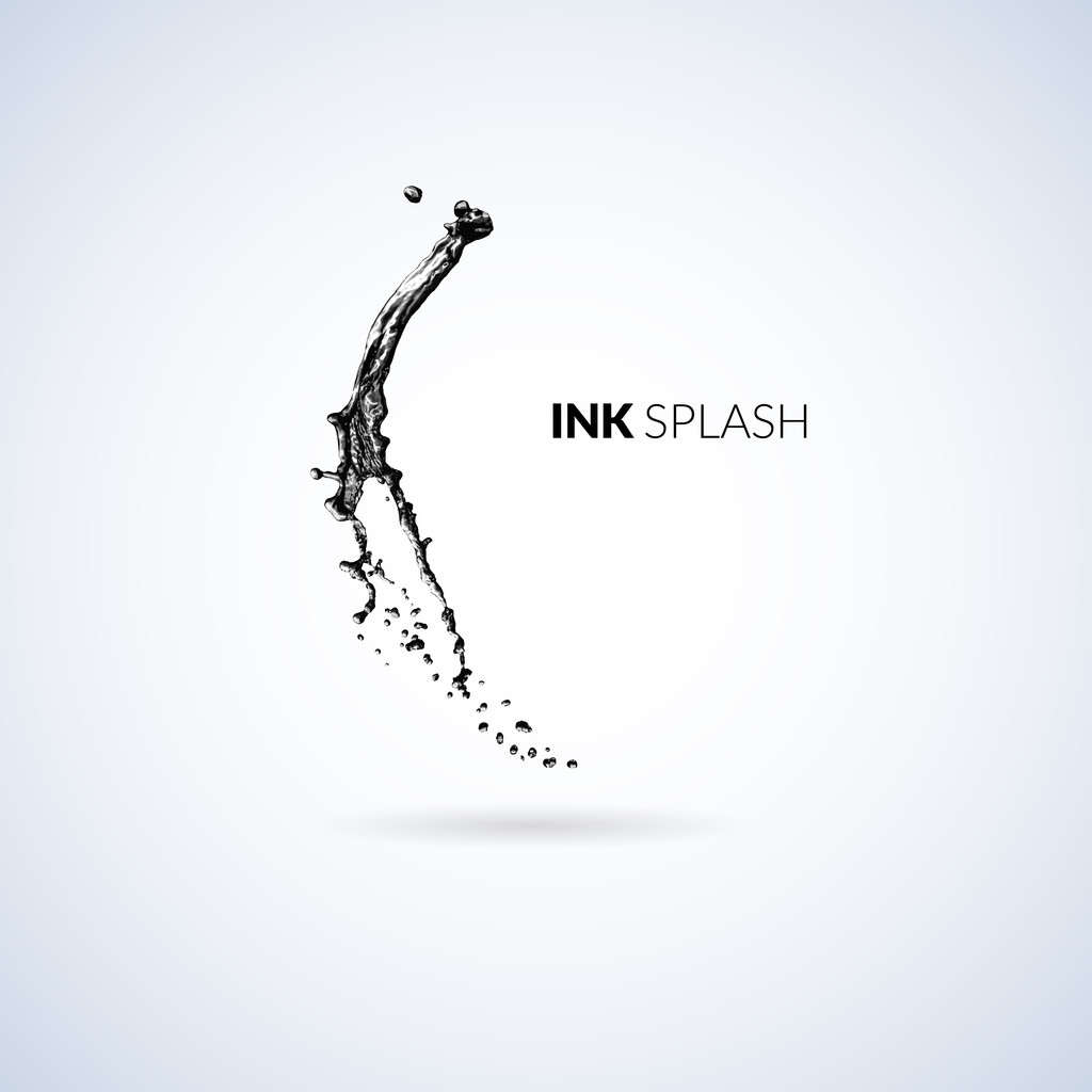 黑色油墨油漆或油飞溅 黑色油墨油漆或油飞溅