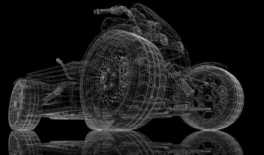 四辆自行车、 摩托车、 3d 模型