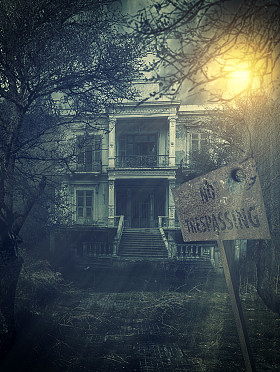 被遗弃的可怕的鬼的屋图片