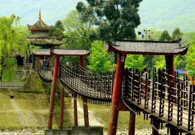 都江堰，中國： lan 懸索橋