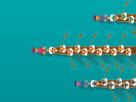 中国龙船竞争图图片