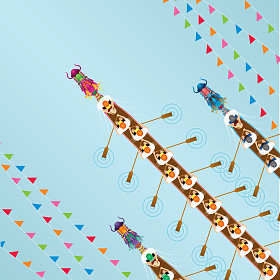 中国龙船竞争图图片