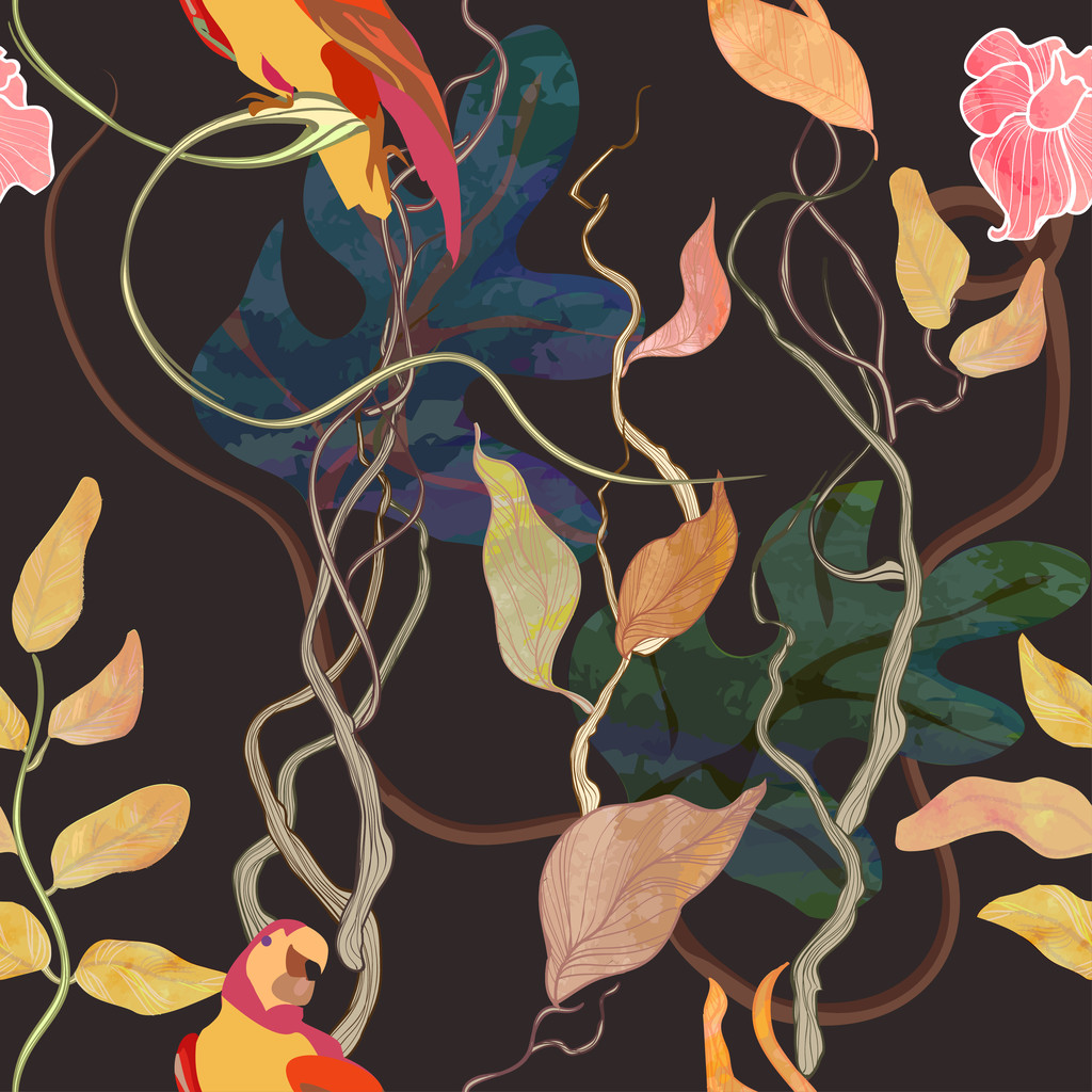 以港口为主题的时尚无缝模式。watecolor 植物 以港口为主题的时尚无缝模式。watecolor 植物