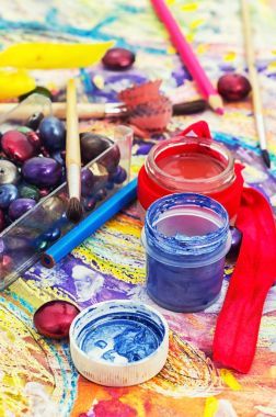 颜料和画笔的复古风