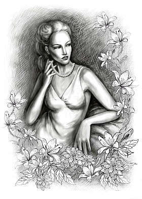 女人和项链图片