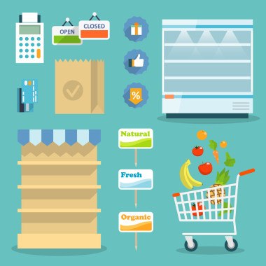 超市食品購物互聯網概念
